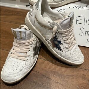 Golden Goose White Sneakers with Silver Star